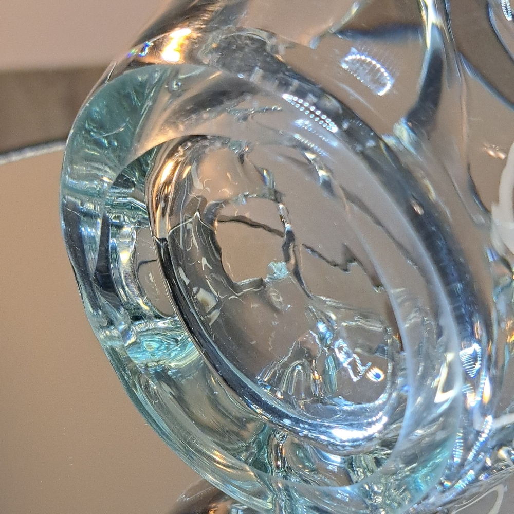 Jozefina Krosno Clear Glass Art Candle Holder or Decorative Vase - Picture 8 of 9